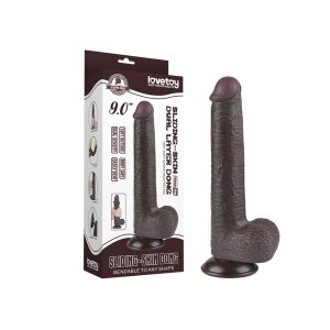 Lovetoy Sliding Skin Dildo Realistisch Schwarz 22 cm