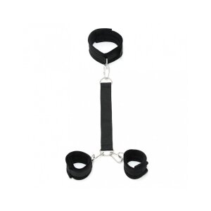 Rimba Soft Collar With Strap to Soft Handcuffs Black