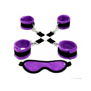 Rimba Soft Bondage Set Purple/Black 6 Pieces