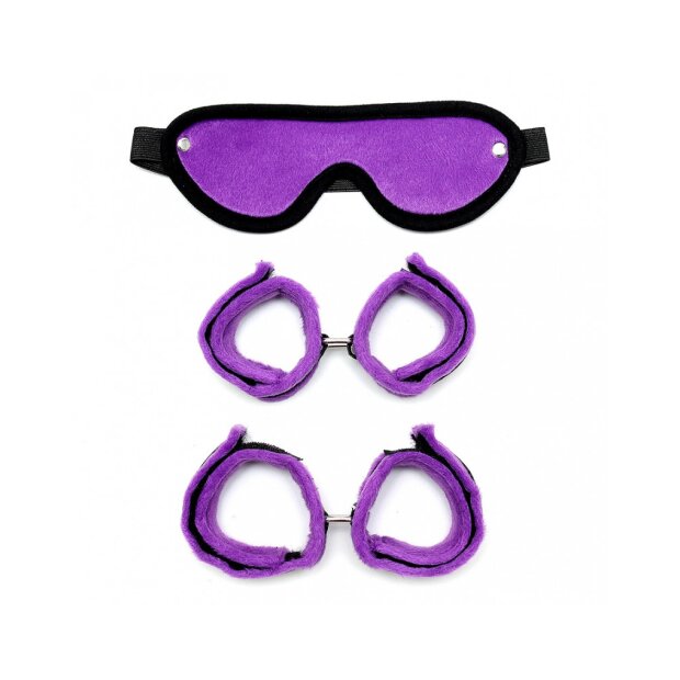 Rimba Soft Bondage Set Purple/Black 3 Pieces