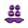 Rimba Soft Bondage Set Purple/Black 3 Pieces