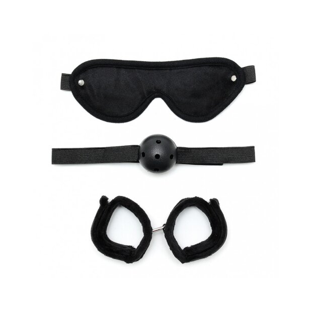 Rimba Soft Bondage Set Purple/Black 3 Pieces