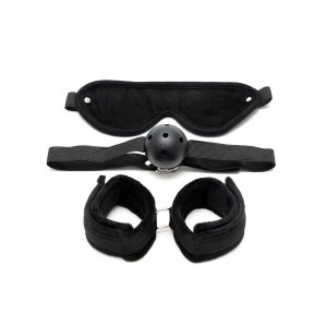Rimba Soft Bondage Set Purple/Black 3 Pieces