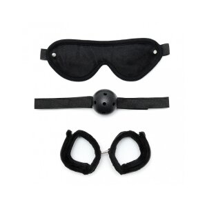 Rimba Soft Bondage Set Purple/Black 3 Pieces