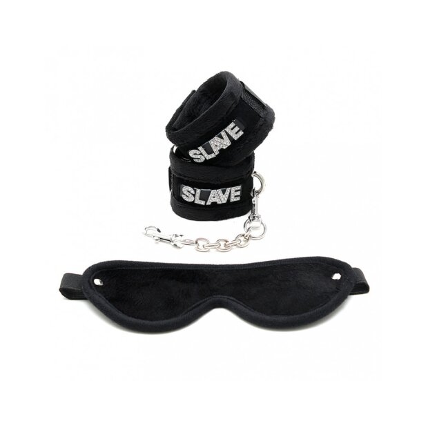 Rimba Soft Bondage Set SLAVE Black 3 Pieces