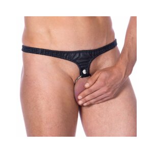 Rimba cockring with leather waistbrief black L