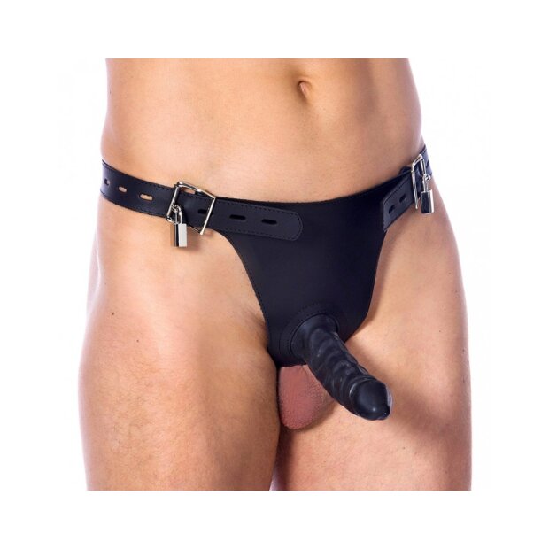 Rimba Chastity Brief Adjustable  with Penis Sleeve 16 cm Black