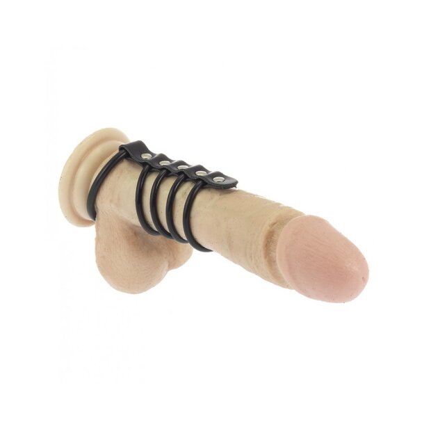 Rimba 4 Penis Rings and Balls Ring Rubber Black Ø 4–5 cm