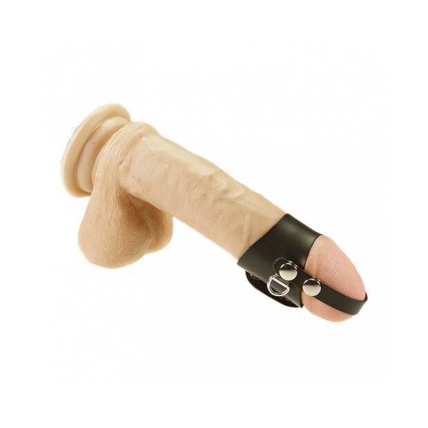 Rimba Glans Cage with Strap and Snap Buttons without Weights Black