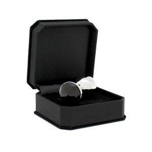 Rimba Analplug mit Kristall Silber Schwarz Ø 3 cm