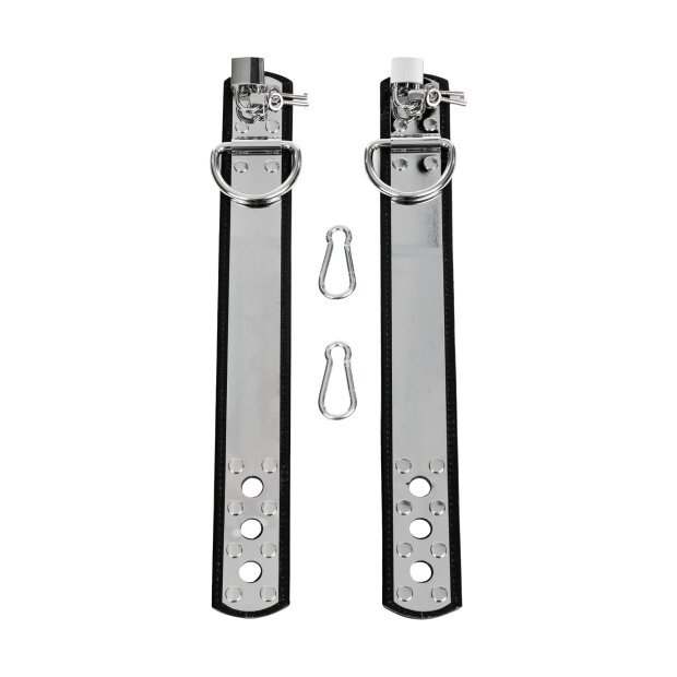 Rimba Menottes en Cuir avec Cadenas Argent Noir