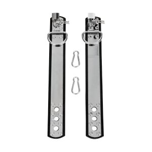 Rimba Menottes en Cuir avec Cadenas Argent Noir