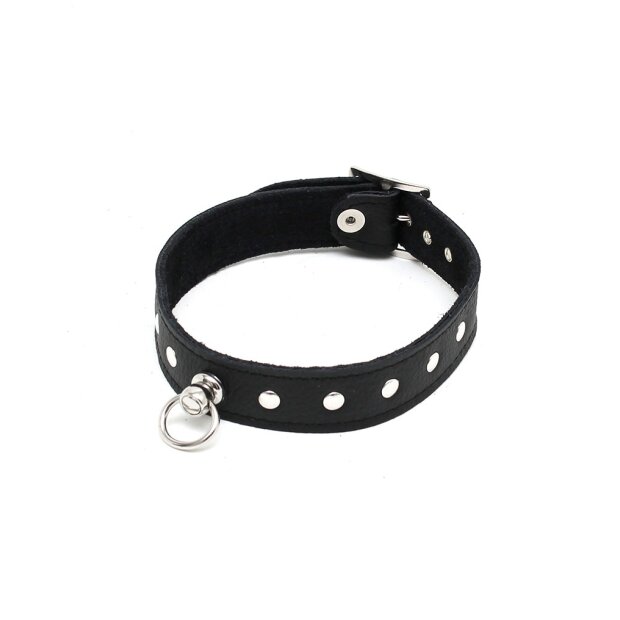 Rimba Simple Collar Decorated with Studs Black M-L