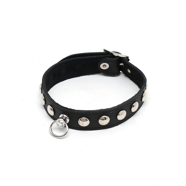 Rimba Collar Decorated with Studs Black S-M