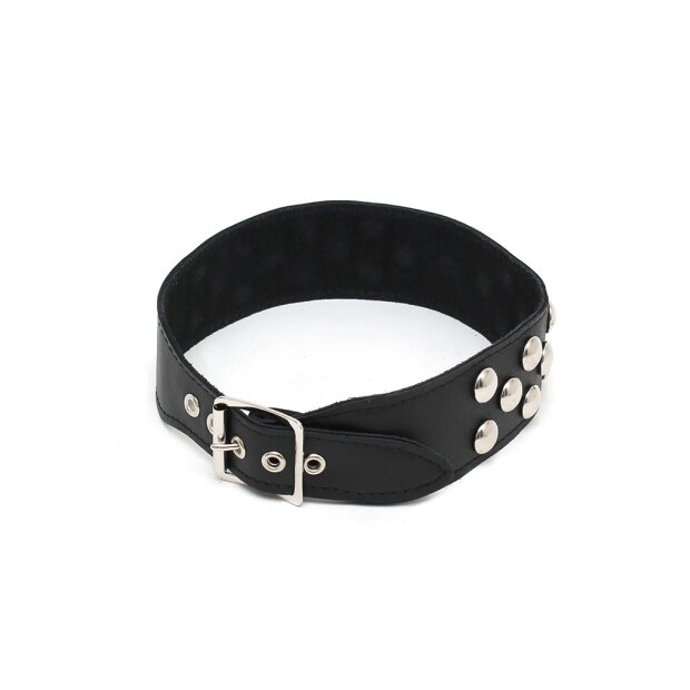 Rimba Collier Décoré de Clous Noir S-M