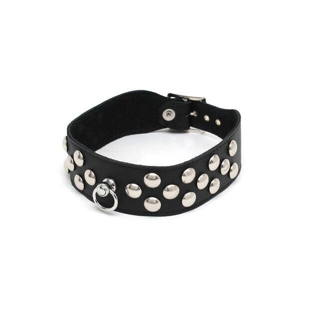 Rimba Collier Décoré de Clous Noir M-L