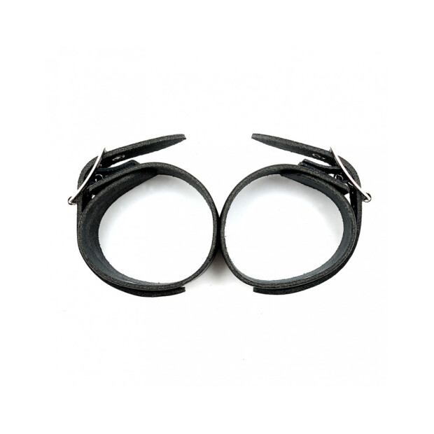 Rimba Split Leather Handcuffs Black