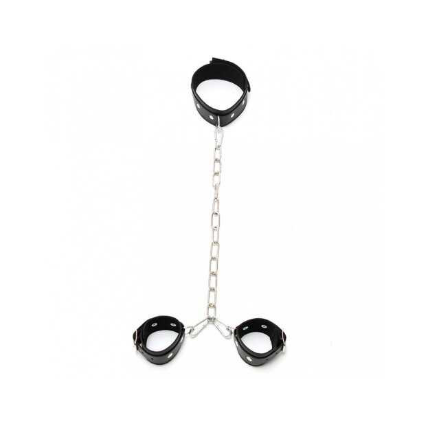 Rimba Combo collier et menottes avec chaînes Argent Noir