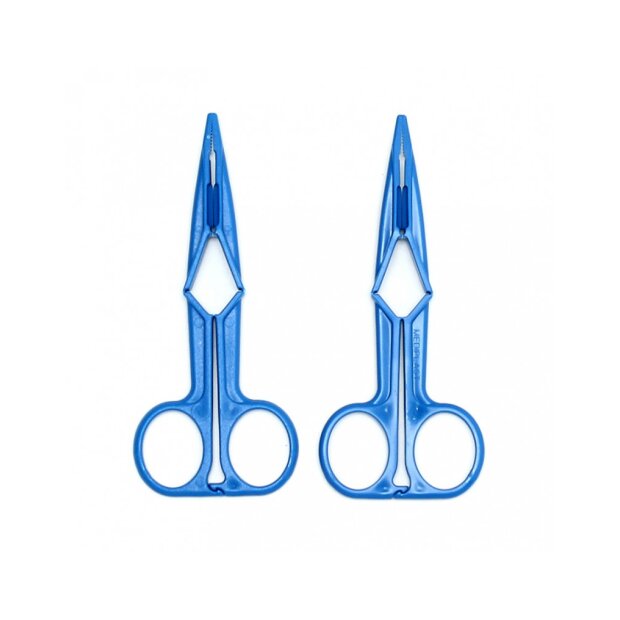 Rimba Nippelklemmen in Scheren-Form Blau 2 Stück
