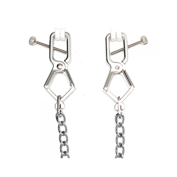 Rimba Adjustable Nipple Clamps with Chain Silver 2 Pieces