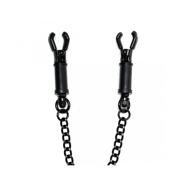 Rimba Nipple Clamps with Chain Black 2 Pieces
