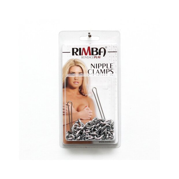 Rimba Nippelklemmen mit doppelter Kette Silber 2 Stück