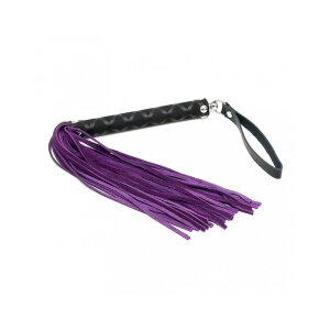 Rimba Petit fouet avec 30 lanières Violet Noir 35 cm