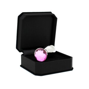 Rimba Analplug mit Kristall Silber Rosa Ø 3 cm