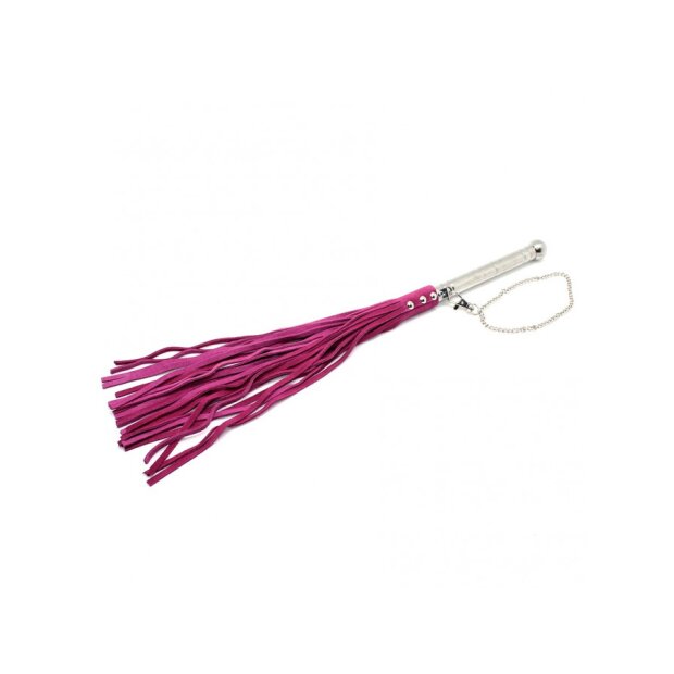 Rimba Flogger en cuir Argent Rose 52 cm