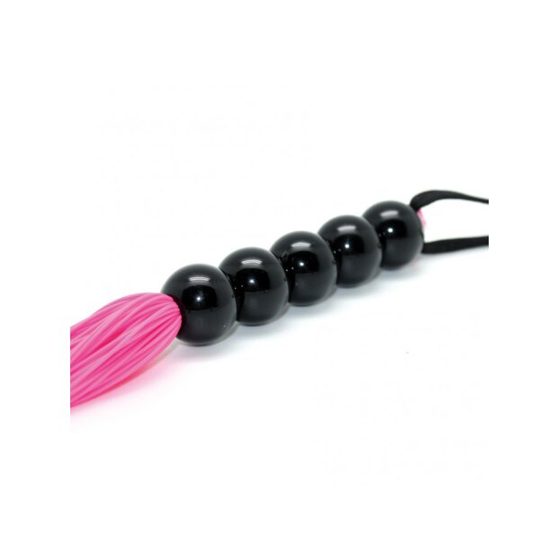 Rimba Flogger en silicone Rose Noir 38 cm