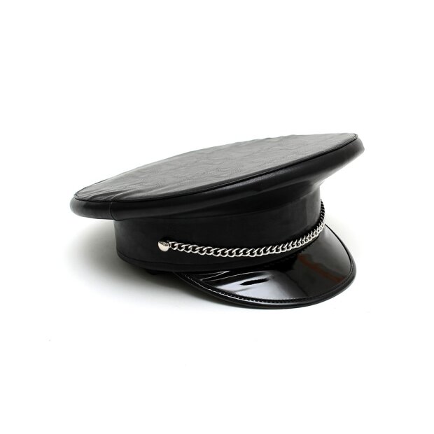 Rimba Casquette de police Noir Argent S-M