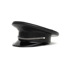 Rimba Casquette de police Noir Argent S-M
