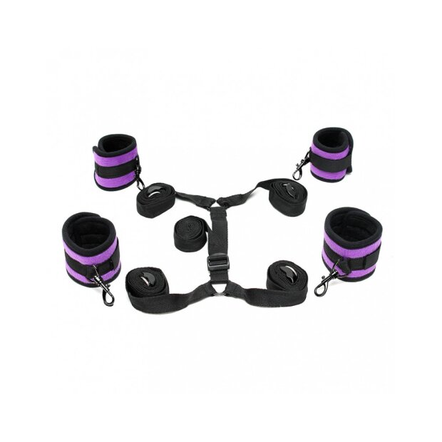 Rimba Set de bondage souple sous le matelas 5 pièces Violet Noir