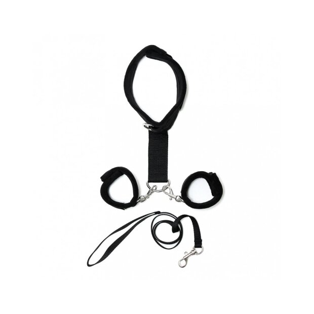 Rimba Collier de bondage souple avec menottes Noir