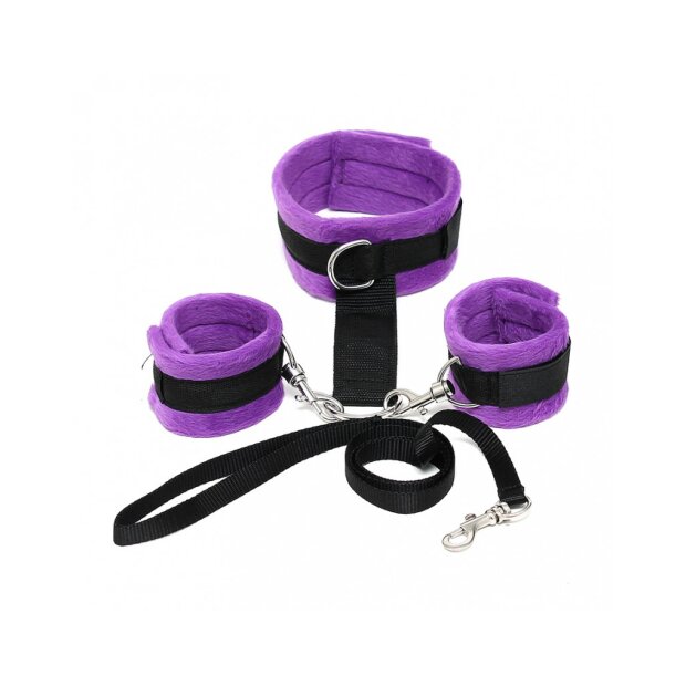Rimba Soft Bondage Collar with Hand Cuffs Multicolour