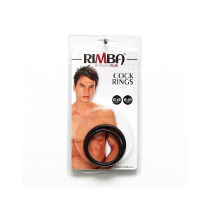 Rimba 2-teiliges Cockring Set Schwarz Ø 4+4,5 cm