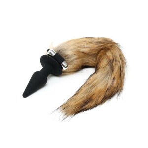 Rimba plug anal en silicone avec queue de renard...