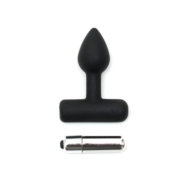 Rimba Mini Analplug mit Vibration Schwarz Ø 2,4 cm