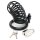 Rimba metal chastity cage with lock black Ø 4.5 cm - 5 cm