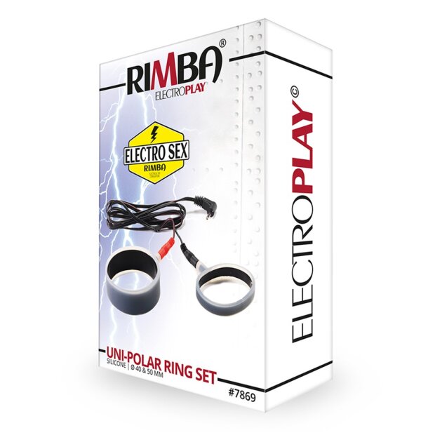 Rimba Electro set silicone cock rings. uni polar. flat