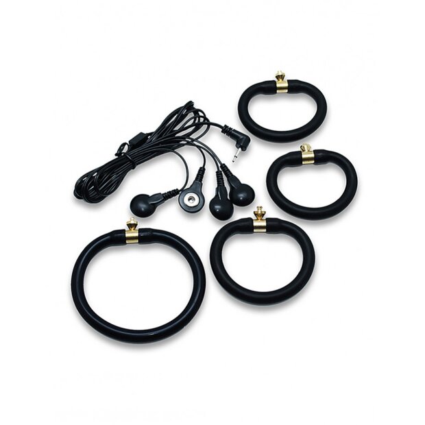 Rimba Electro set silicone cock rings. uni polar