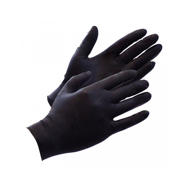Rimba Latex Play - Disposable Latex Gloves (100 pieces) - Black - S