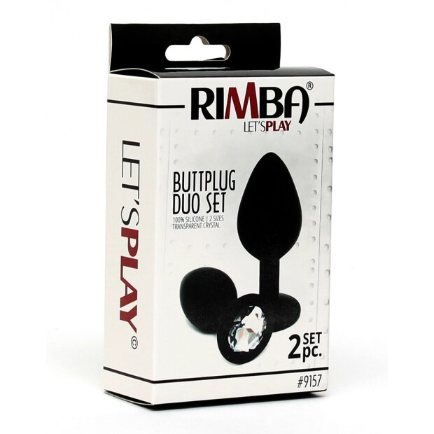 Rimba 2-teiliges Buttplug Set Schwarz Ø 2,8-3,8 cm