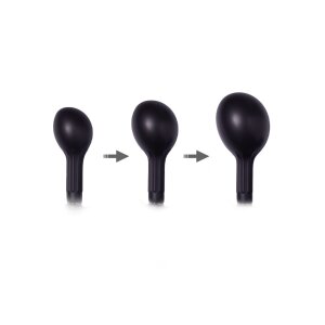 Rimba Latex Play - Inflatable Anal Plug with Pump - Black