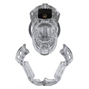 The vise chastity cage with padlock transparent