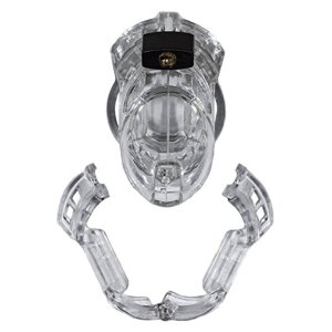 The vise chastity cage with padlock transparent