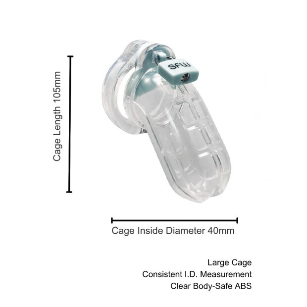 The Vice Chastity Cage with Padlock Transparent