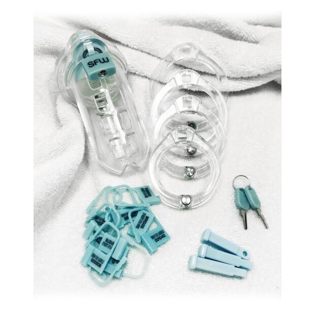 The Vice Chastity Cage with Padlock Transparent