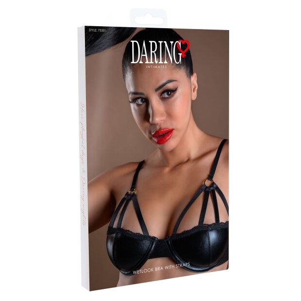 Daring Intimates Soutien-gorge Wetlook à bretelles noir S