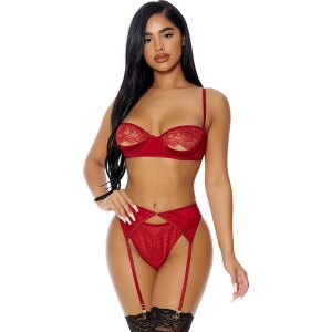 Forplay Just a Peek Dessous Set rot S - XL